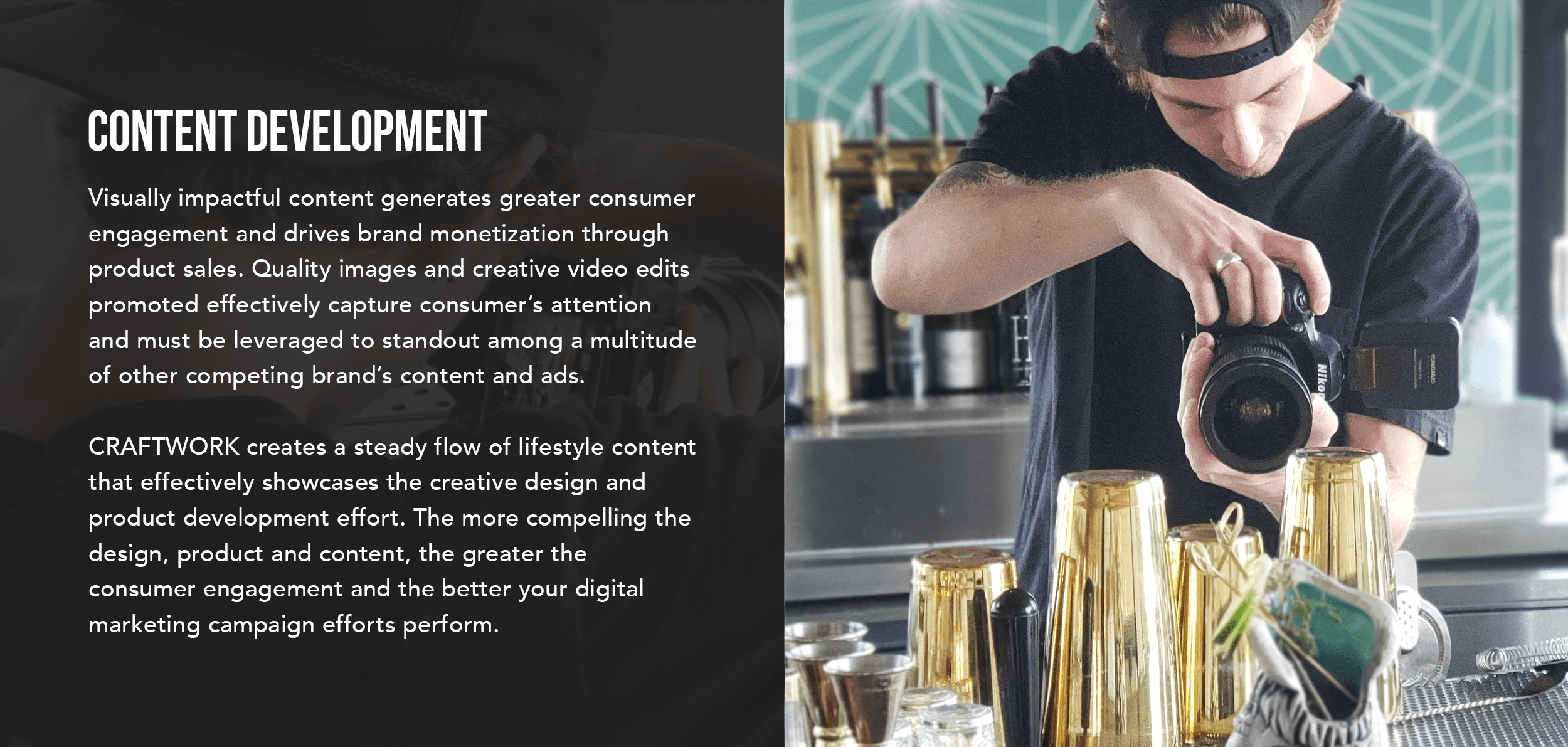 Craftwork photographer producing branded lifestyle content